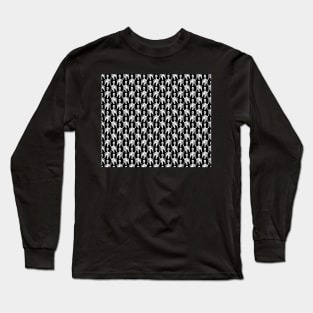 Spooky Skeleton Black Pattern Long Sleeve T-Shirt